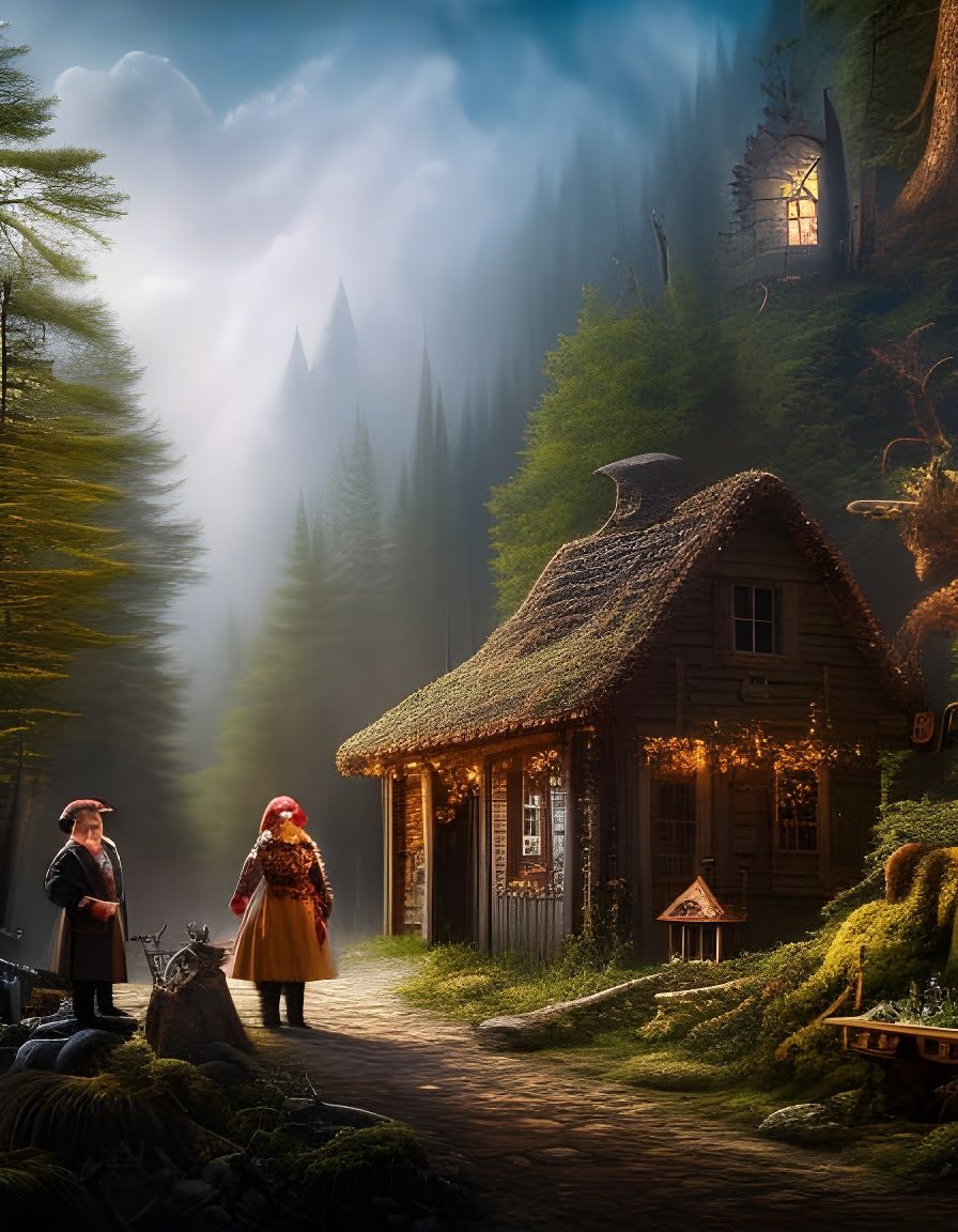 enchanted cottage in the woods