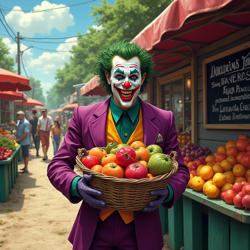 The Joker at a Farm Stand, Comic Book Style