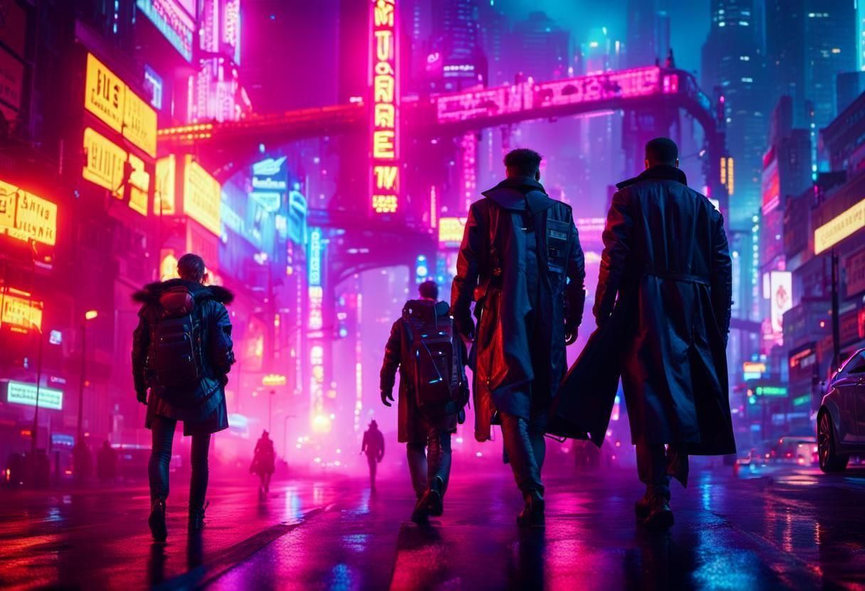 Futuristic Cityscape at Night