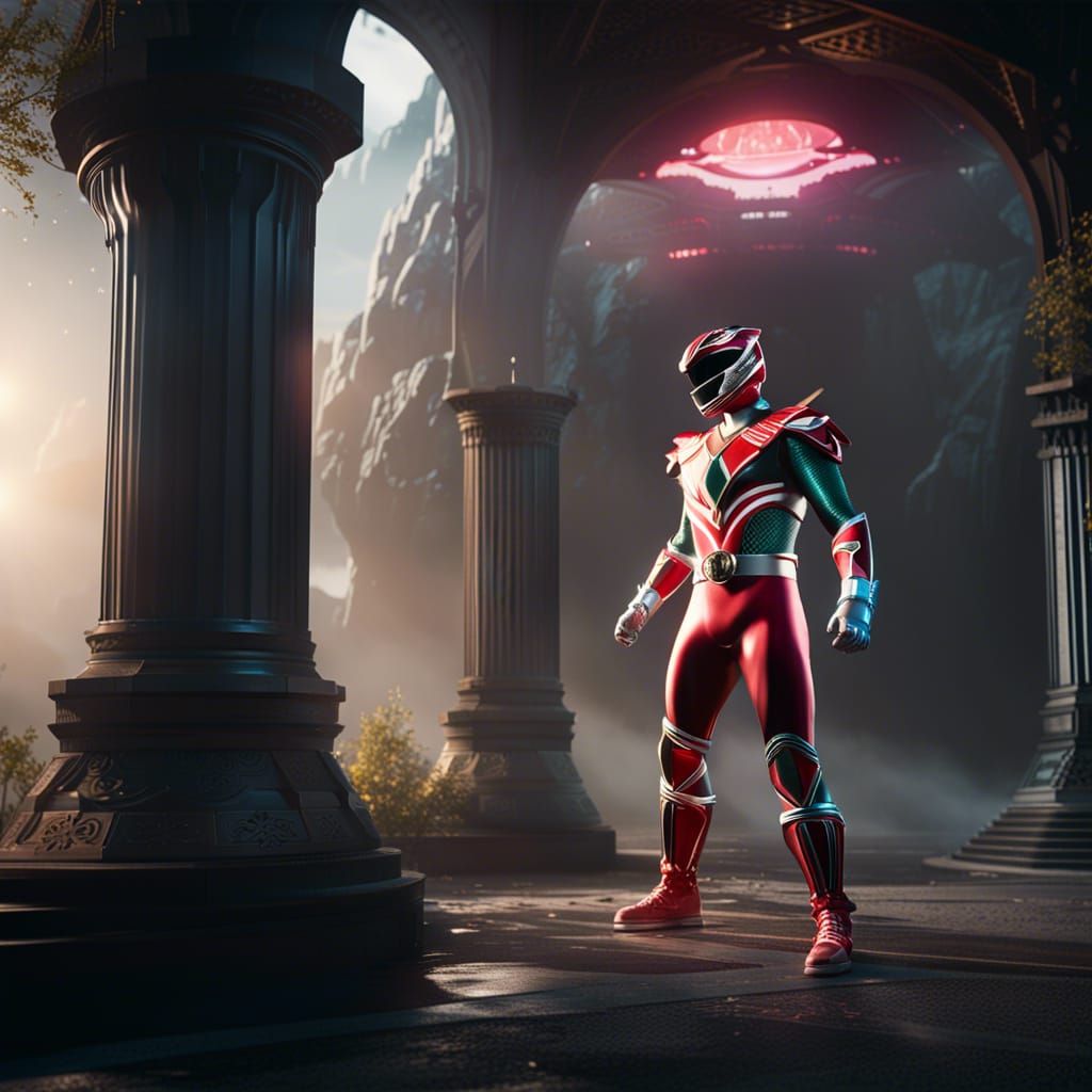 Epic Power Rangers Anniversary Tribute in Cyberpunk Digital...