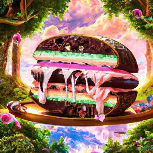 Vibrant Ice Cream Sandwich in Cosmic Galaxy
