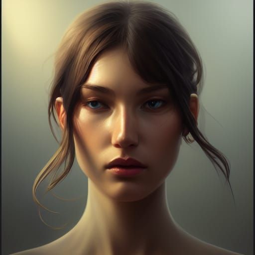 Hyperrealistic Concept Art Portrait in Triadic Colors