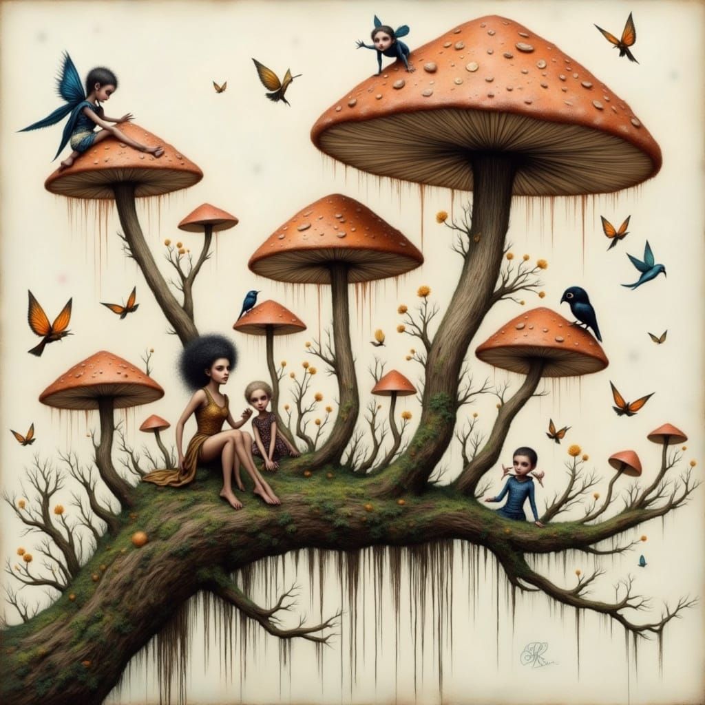 <lora:FiosEnchantedEnts:1.0> <lora:Drizzle:1.0> <lora:Cute Pop Surreal:1.0> <lora:Romantic Goth:1.0>