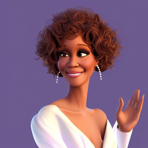Whitney Houston in Angelic Evening Gown