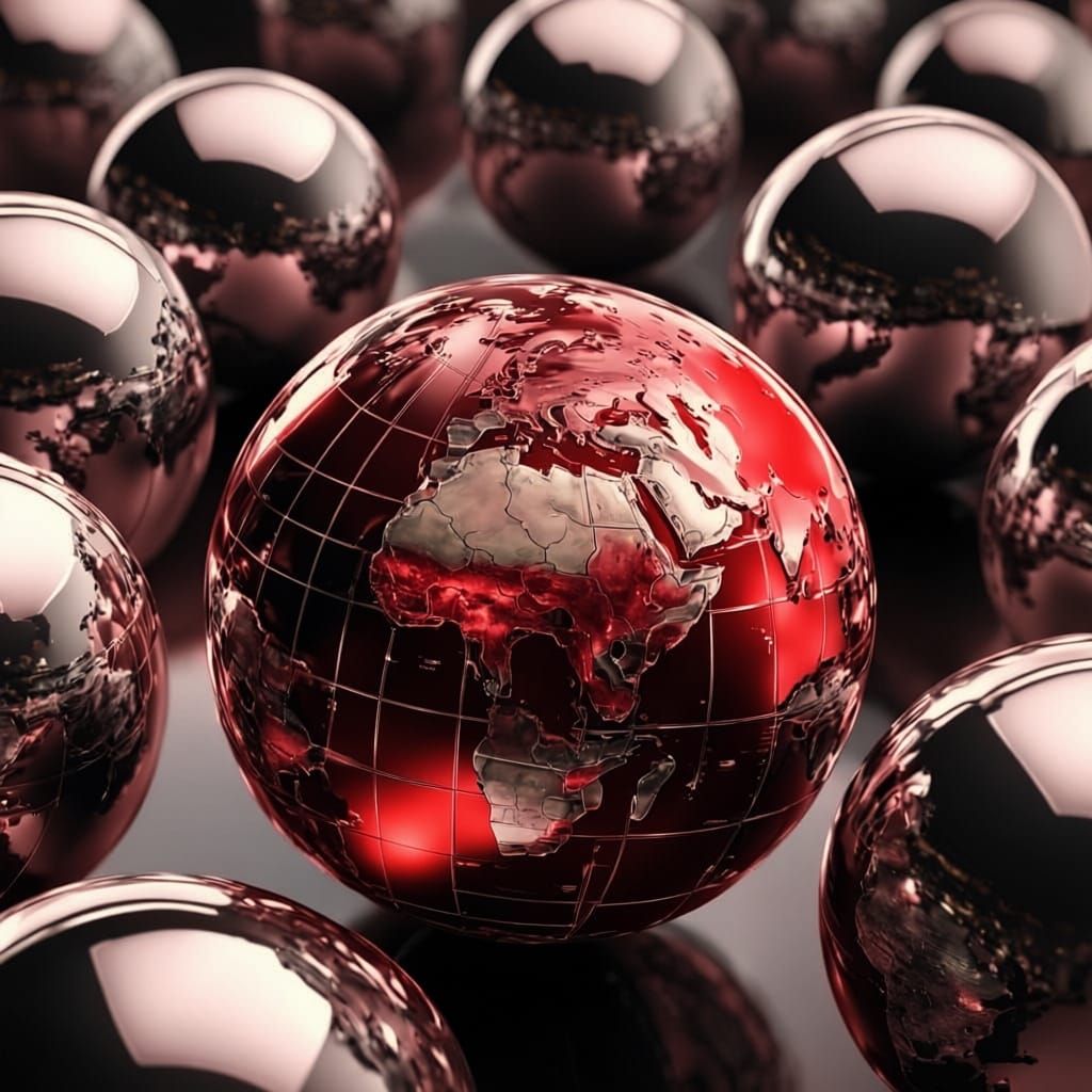 Hyperrealistic Chrome Planet Earth in Intricate Detail