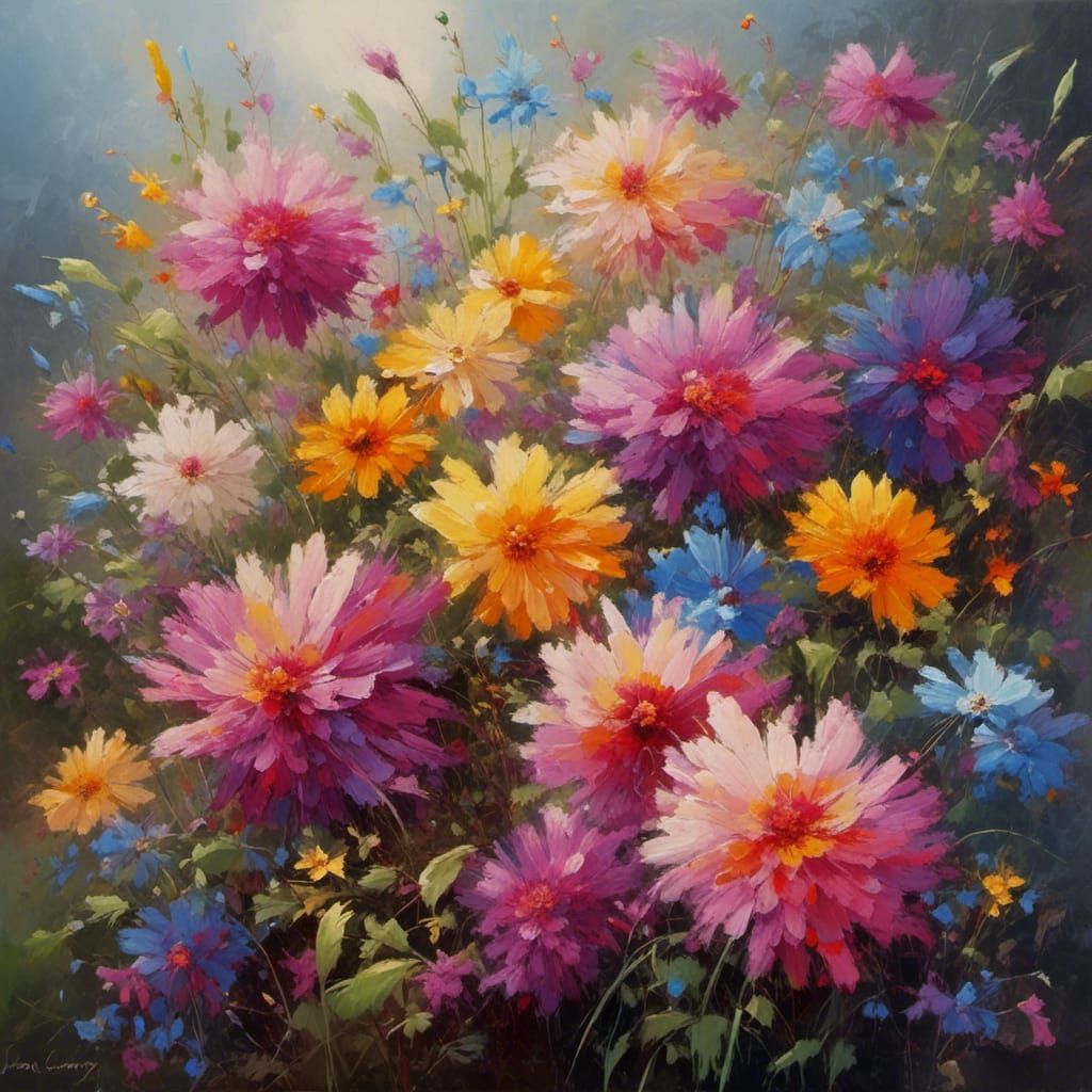 Colorful Blooms in Morning Glory