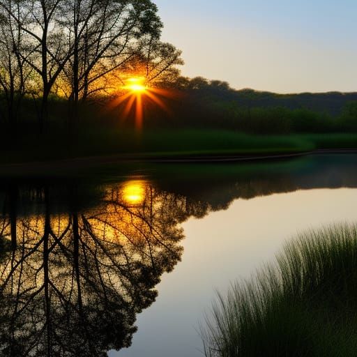 Hyperrealistic Dusk Landscape with Vibrant Colors