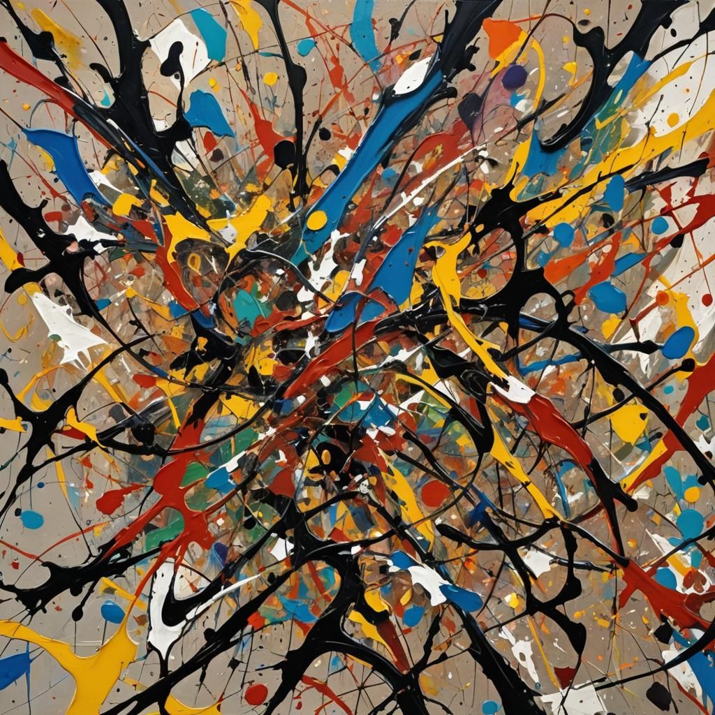 Vibrant Abstract Expressionist Masterpiece in Dynamic Color....