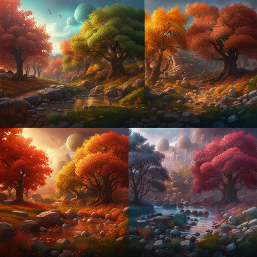 Dynamic Seasons in Vibrant, Fantastical Boxes