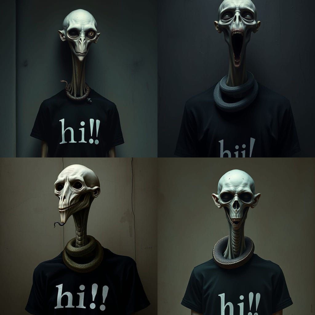 Surreal Portrait with Snake in Ultra Fine Painterly Style