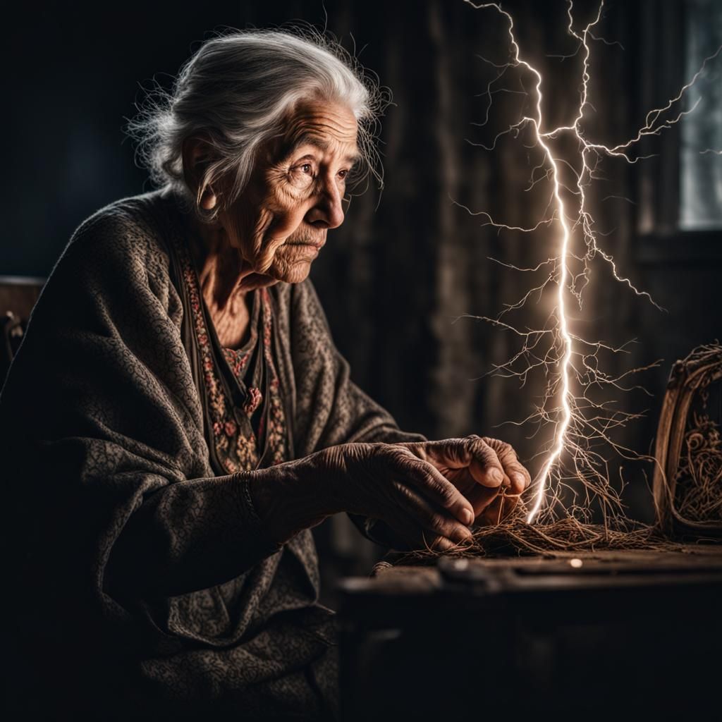 Ethereal Lightning Catcher in Hyperrealistic Details