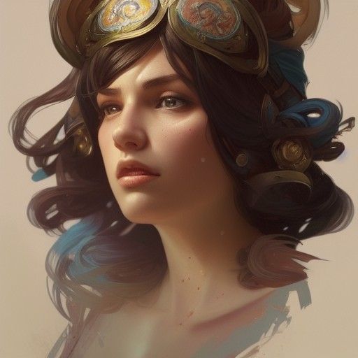 Sensual Fantasy Portrait in Vibrant Triadic Colors