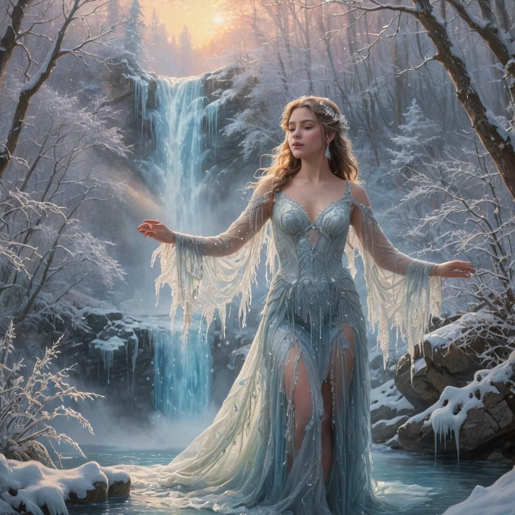 Dreamy Winter Wonderland in Thomas Kinkade Style