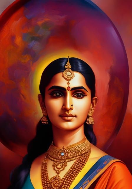 Vibrant India Culture Painting in Hyperrealist Impressionism...