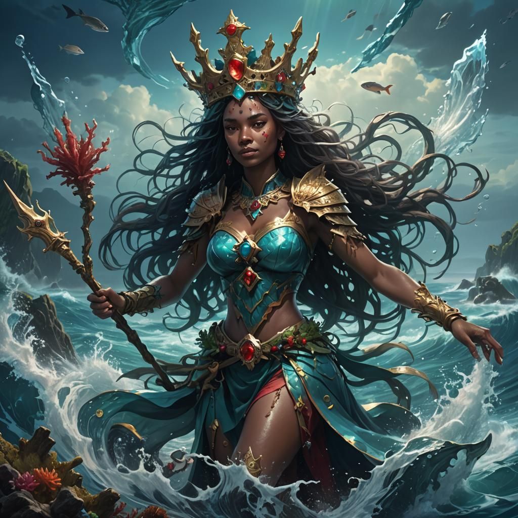 Aqua Mermaid Goddess Ruler of the Underwater Realm