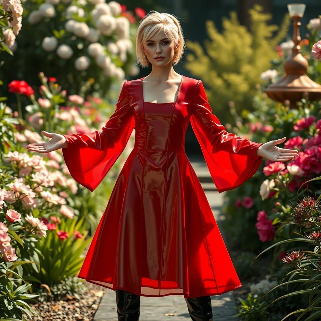 Serene Garden Beauty in Realistic Style