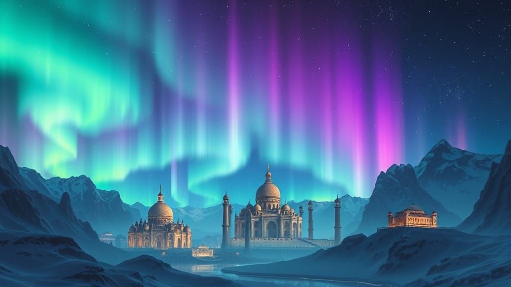 Aurora Borealis Illuminates 7 Wonders of the World