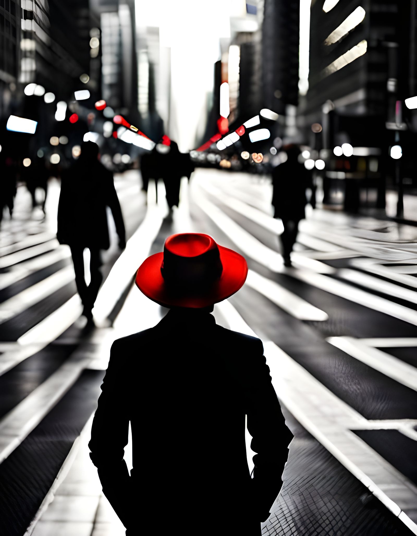 Futuristic City Streets in Monochrome