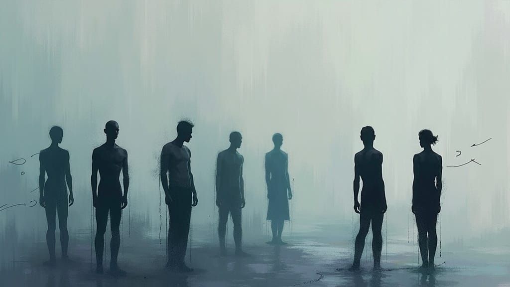 Abstract Figures in Foggy Digital Painting