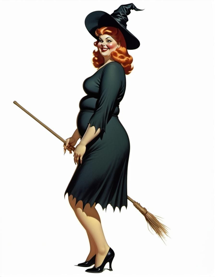 Ethereal Witch Illuminated by Moonlight