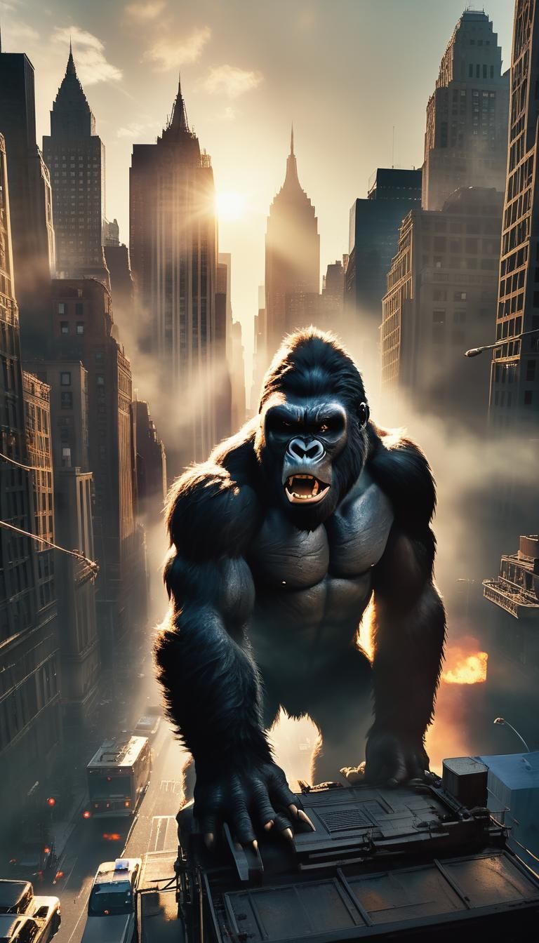 Epic Cinematic King Kong in Classic New York City