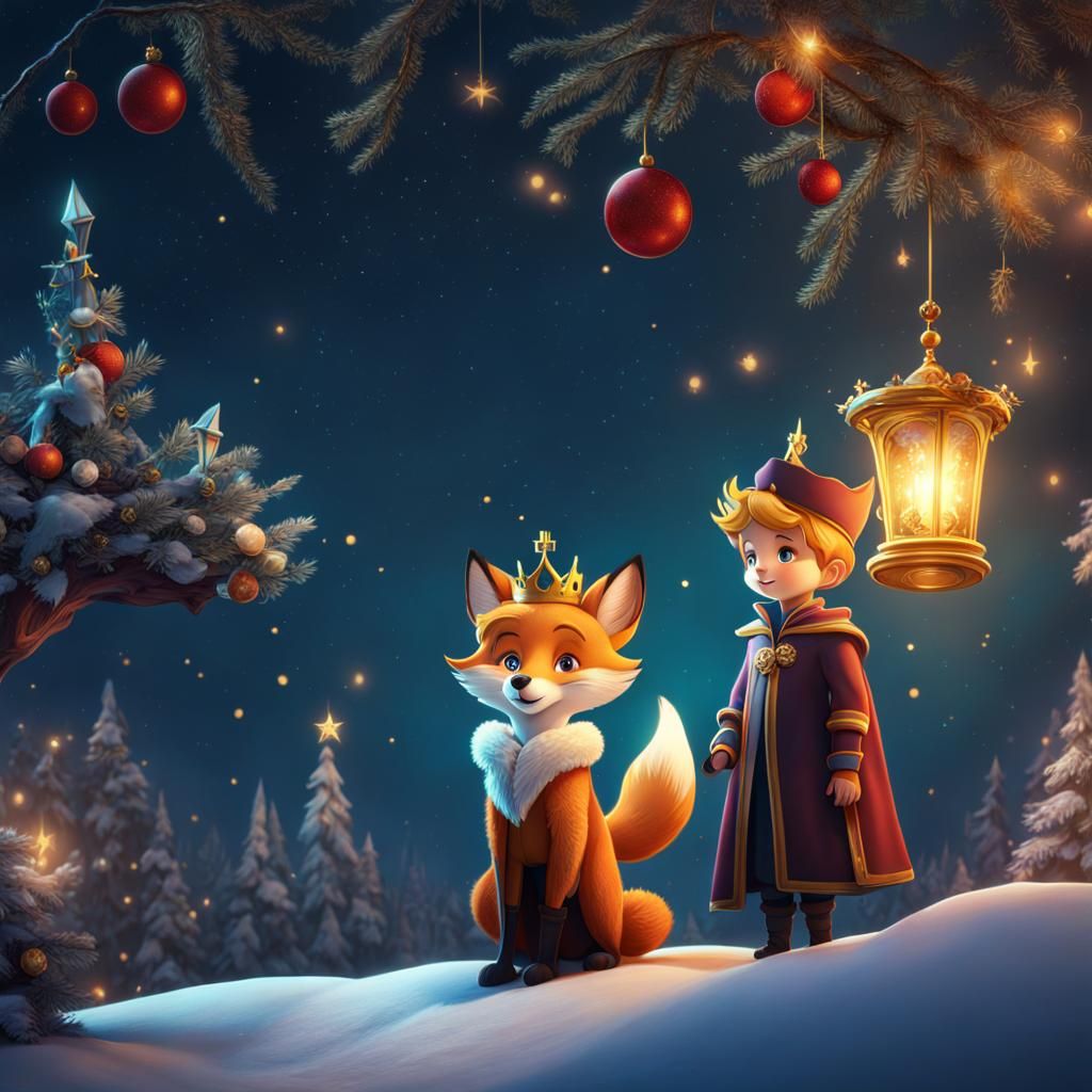 Benevolent Prince and Fox in Vibrant Fantasy Realm