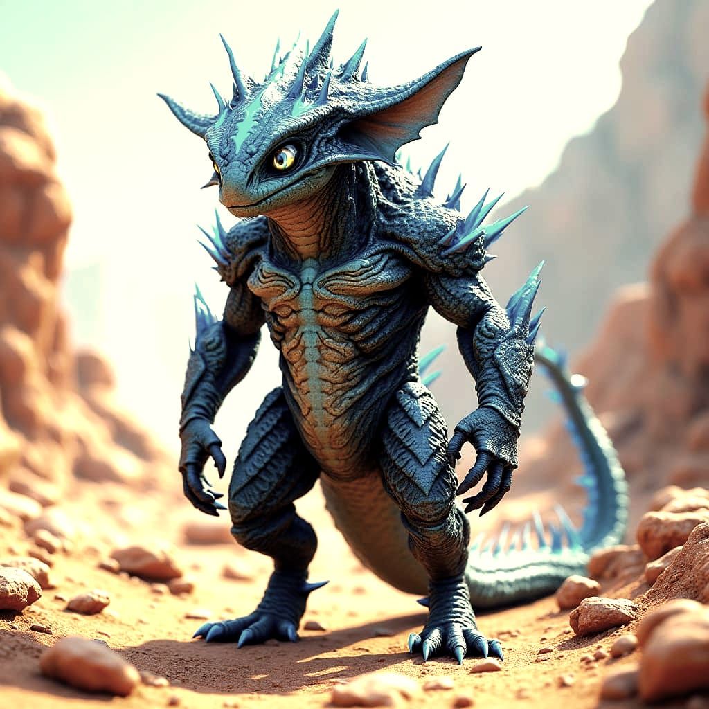 Epic Alien Entity in 3D Game Cinematic Style