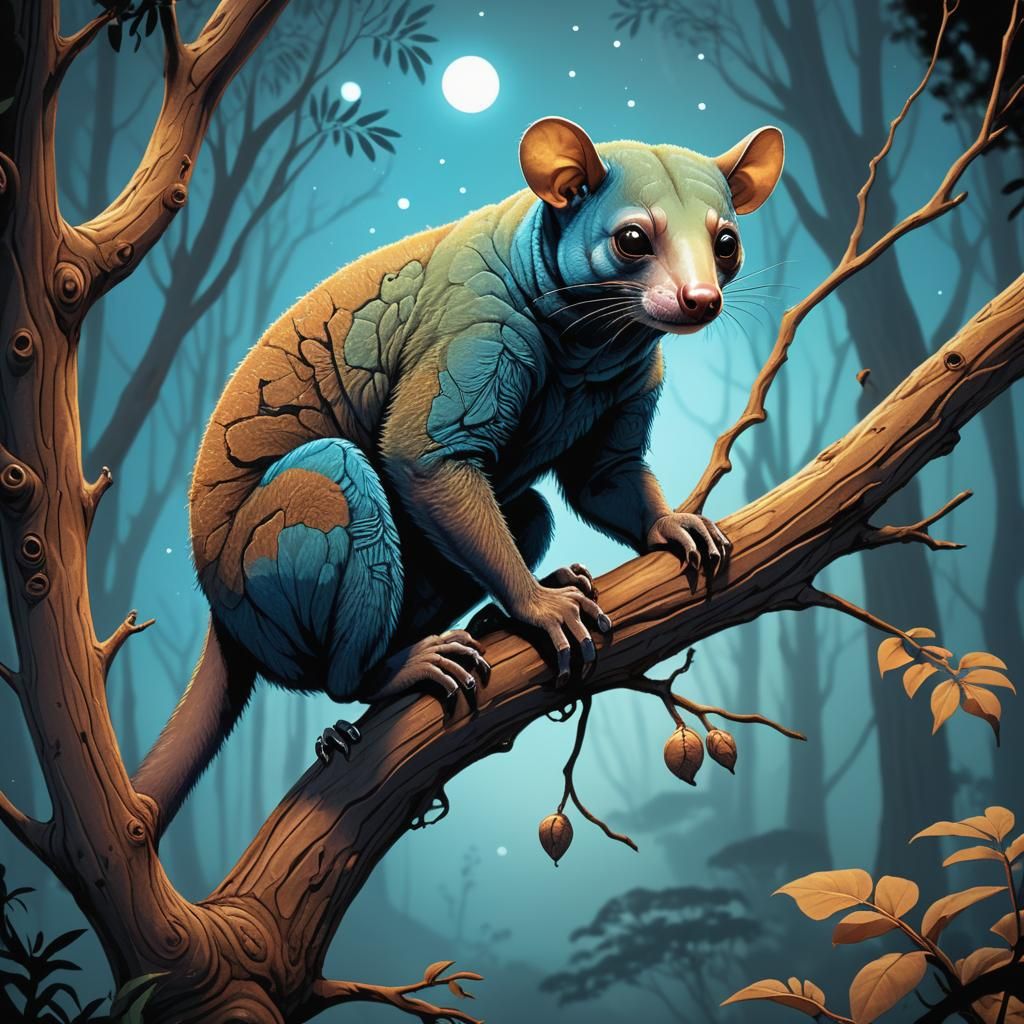 Speculative Xenobiology: Lithe, Kinkajou-Like Alien on Dista...