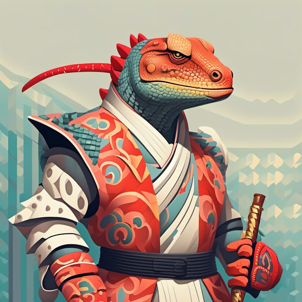 Lizard Warrior in Boxing Gloves