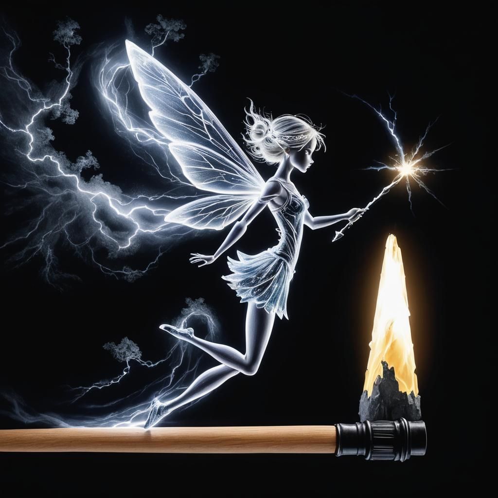 Enchanting Lightning Fairy in Ethereal Aesthetic