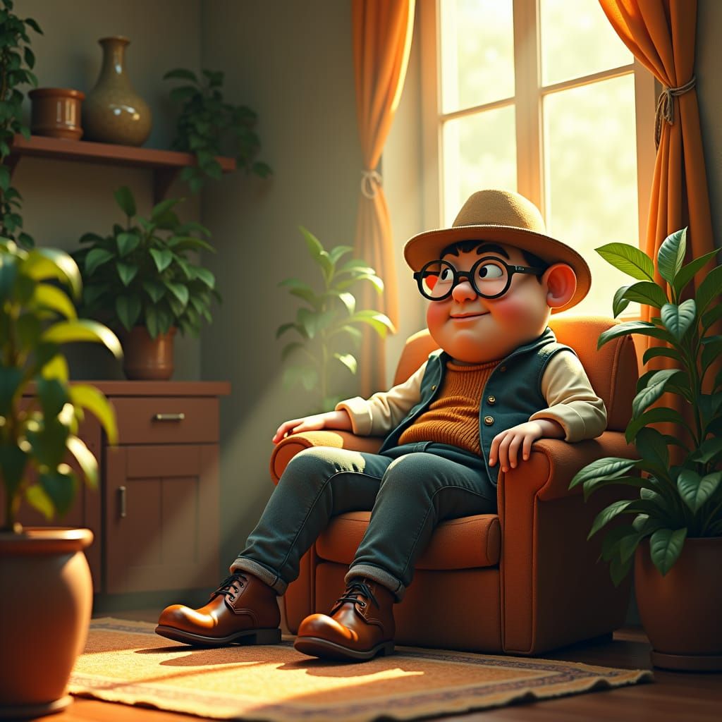 Ethereal Gentleman in Whimsical Paradise