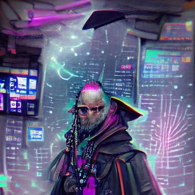 Cyberpunk Space Wizard Revealed in Neon-Lit Futurism