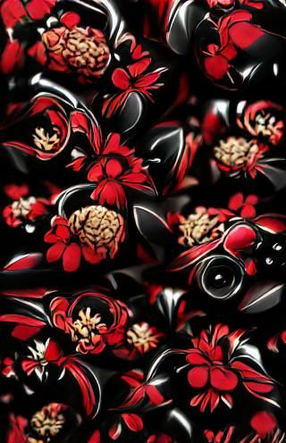 Black And Red Floral Pattern