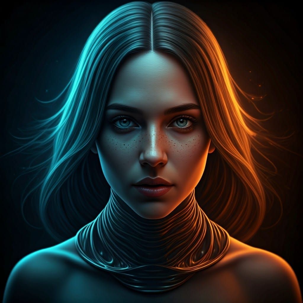 Ethereal Portrait in a Mysterious Oceanic Setting