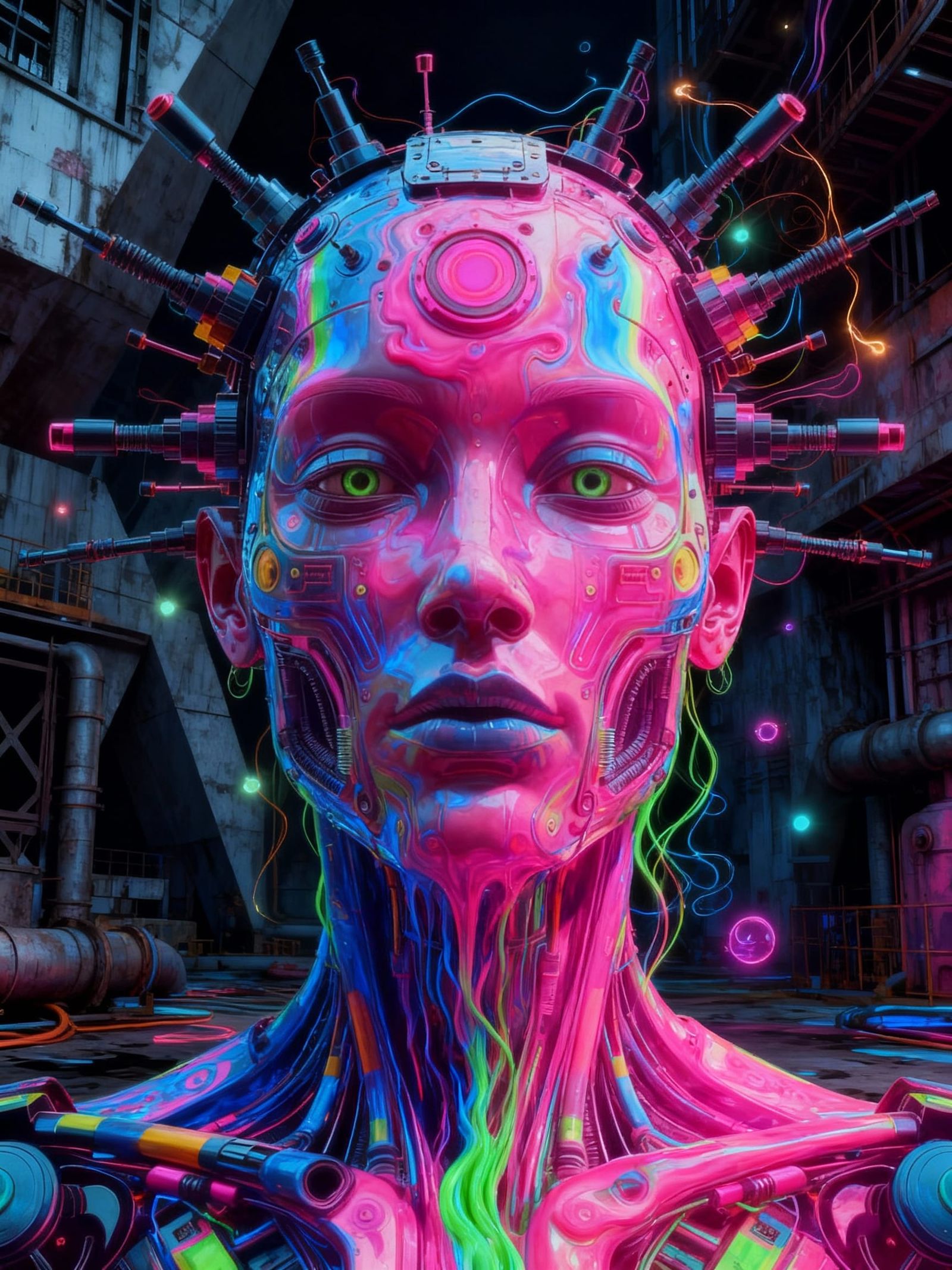 Psychedelic Greeble Creature in Electric Colors