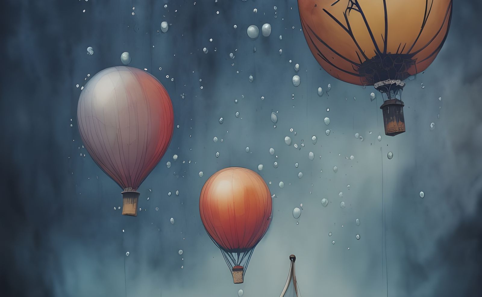 Energetic Water Balloon Fight in Art Nouveau Style