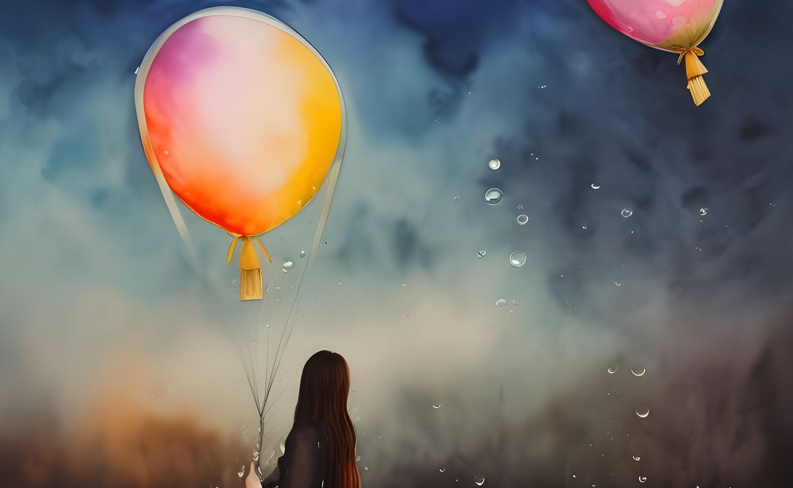 Water Balloon War in Mixed Media Style