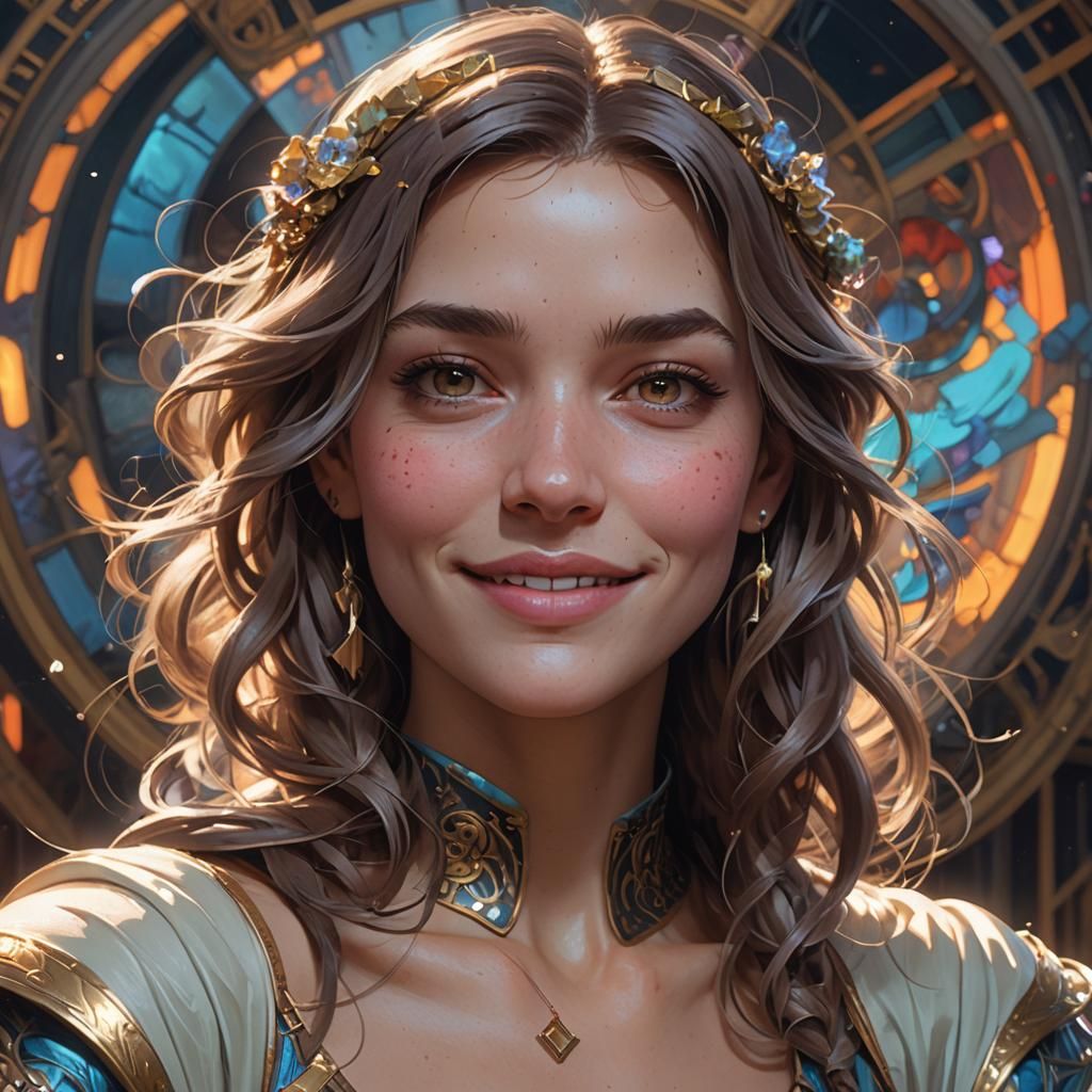 Dazzling Portrait of a Girl with a Wide Smile