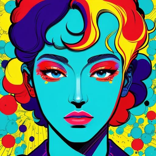 Vintage Disco Pop Culture Icon in Manga Style Art