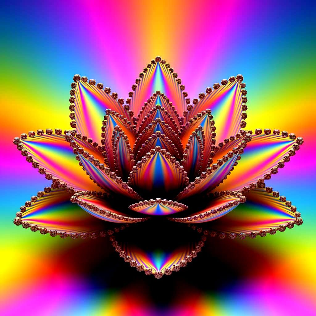 Surreal Lotus Bloom in Mandelbrot Fractal Art