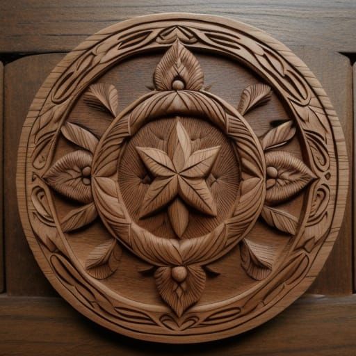 Intricately Carved Wooden Vegetable Sculpture