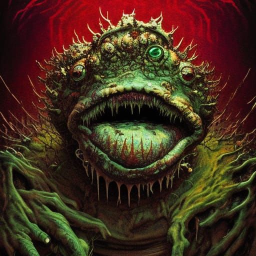 Epic Horror Mutant Toad in Hyperdetailed Digital Illustratio...