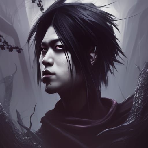 Gothic Vampire Boy Reigns in Triadic Hues