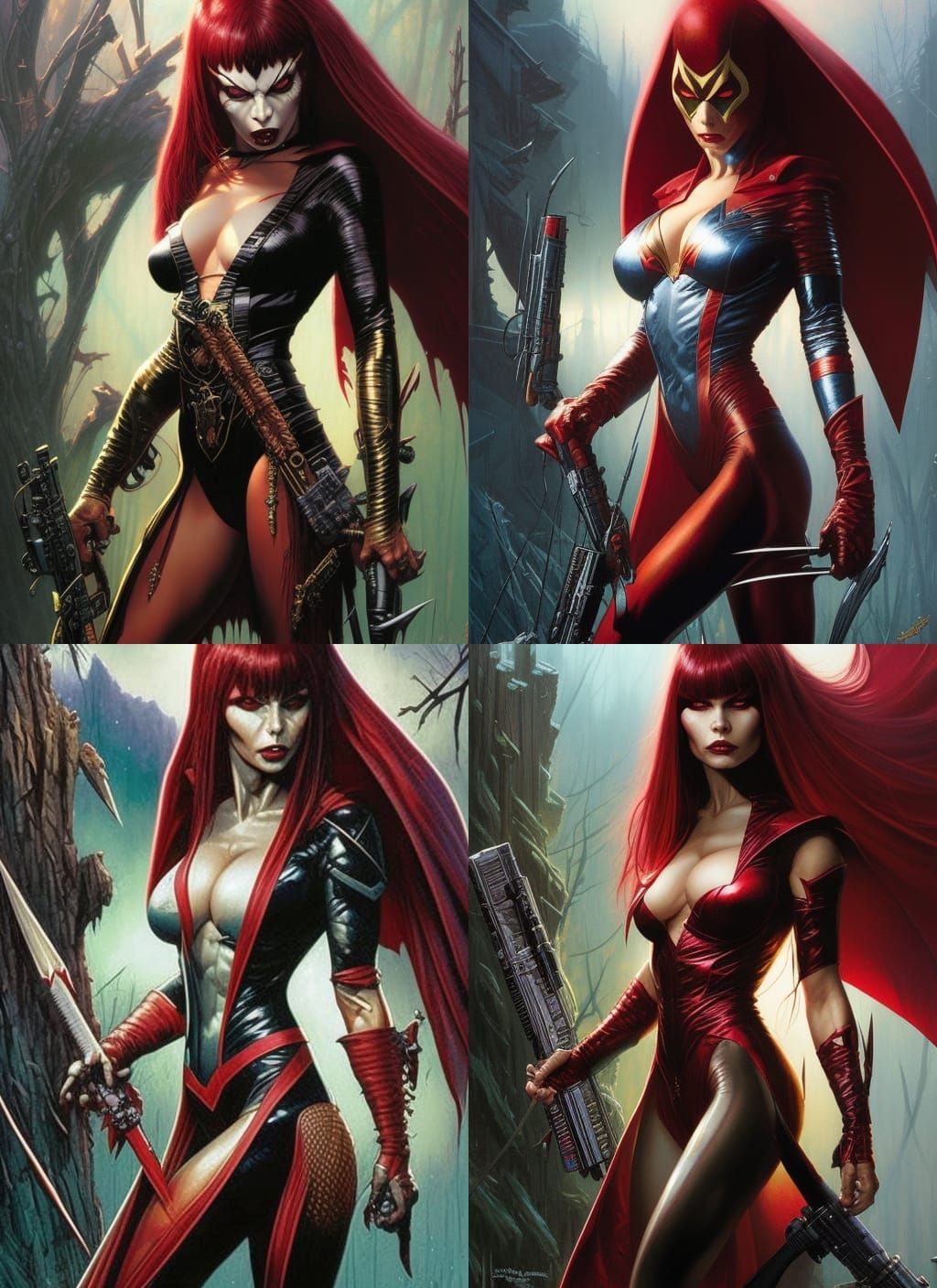 Vampires in Whimsical, Hyperrealistic Caricature