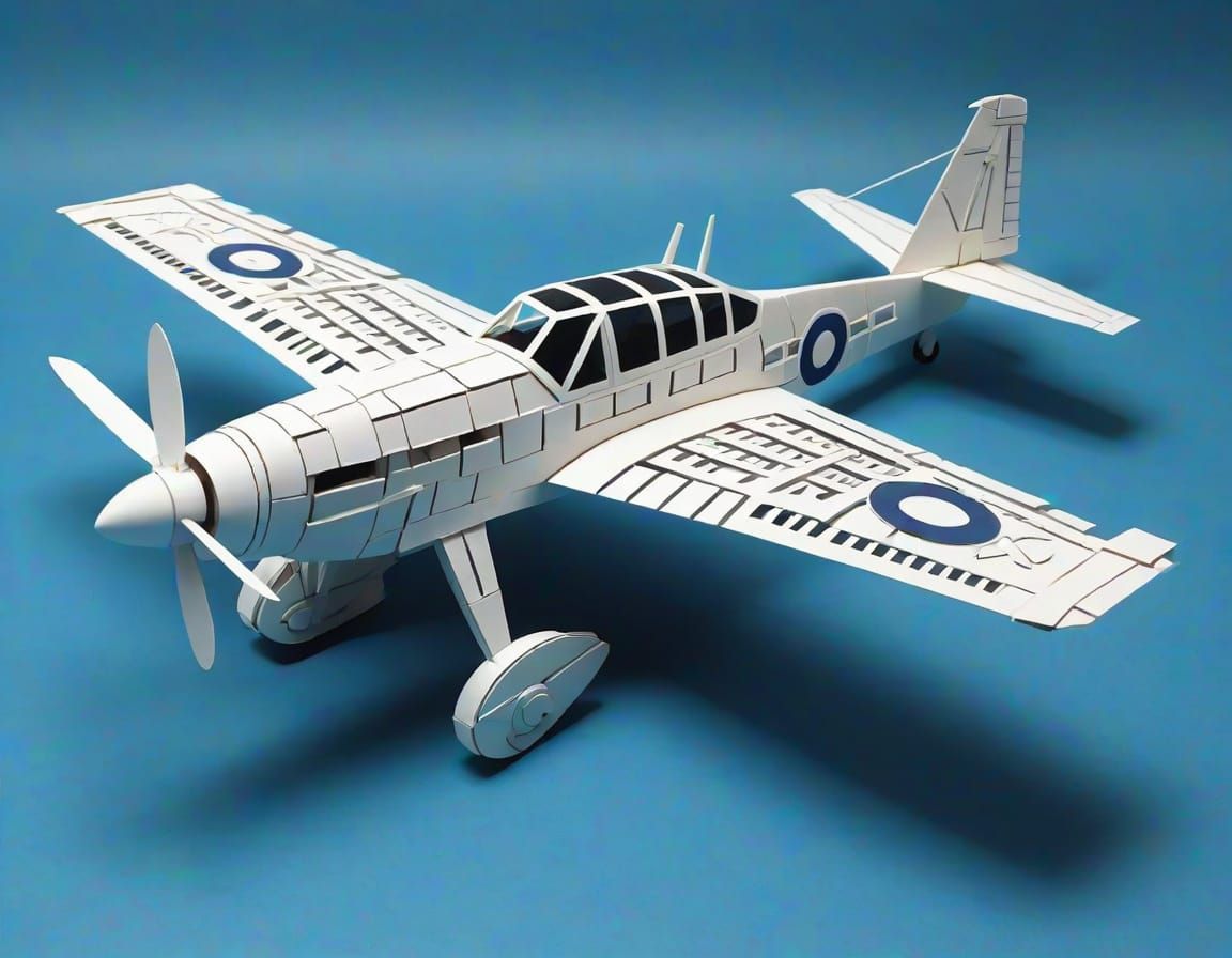 Kirigami White War Fighter Plane by Masayo Fukuda