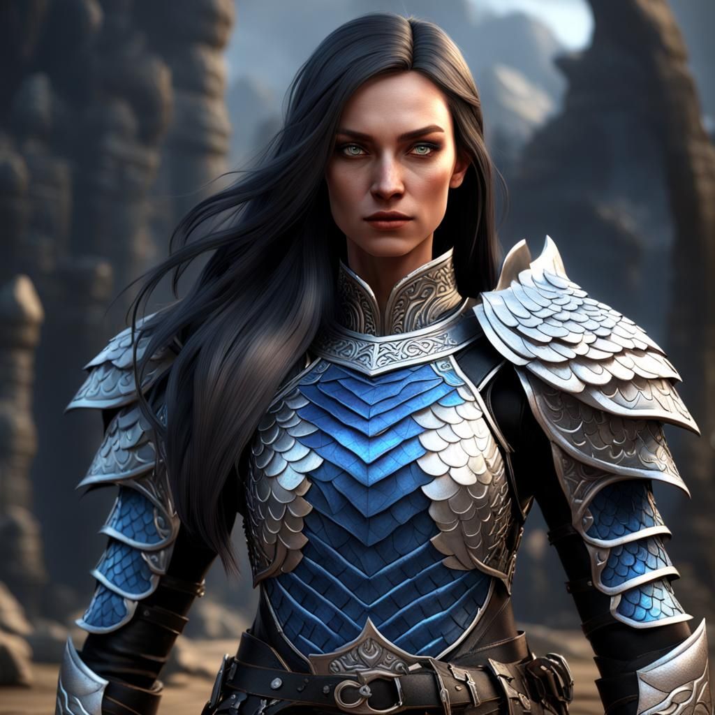 Blue Phoenix Guardian in Slavic Armor