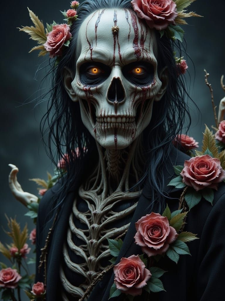 Dark Fantasy Undead Sorcerer in Witchcore Attire