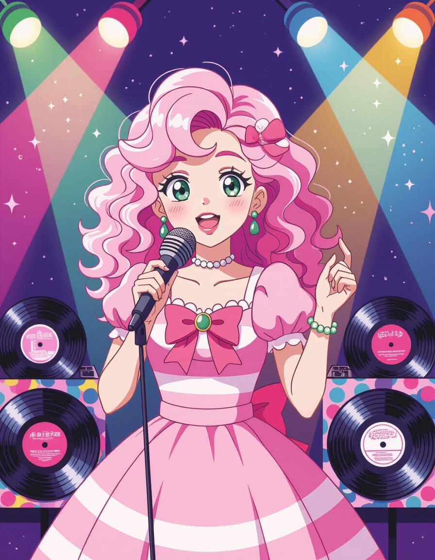 J-Pop Singer in Kusama-Murakami Style