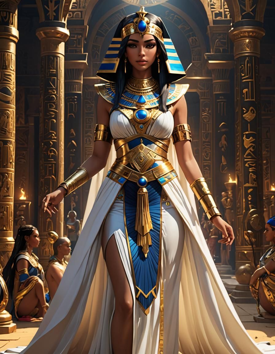 Ancient Egyptian Goddess in Dreamy 3D Anime Art