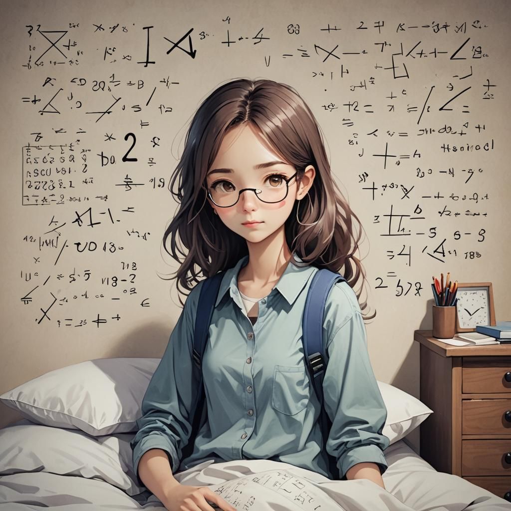 Math Girl Slumbers in a Futuristic Dreamscape